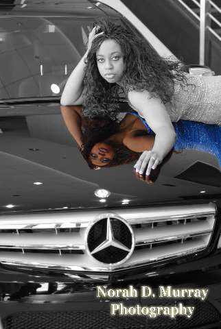 Female model photo shoot of Norah Murray in Mercedes Benz of Chicago