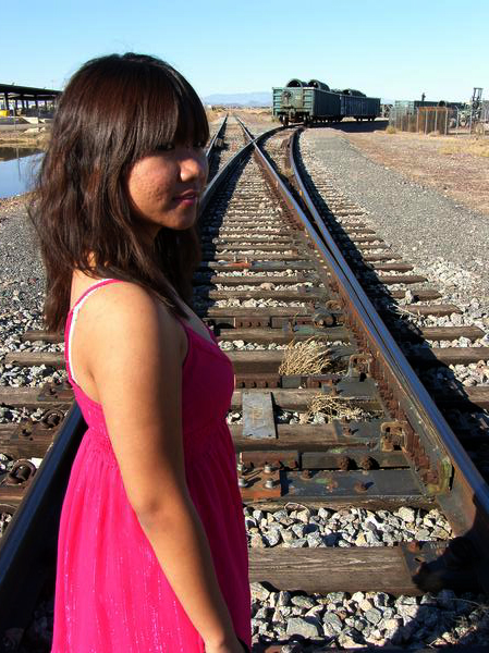 Female model photo shoot of girl named Phil in Surprise, AZ -  Railroad tracks