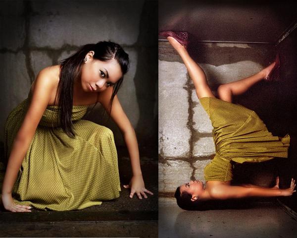 Female model photo shoot of Sloane Pung in under ground street elevator, S.F.