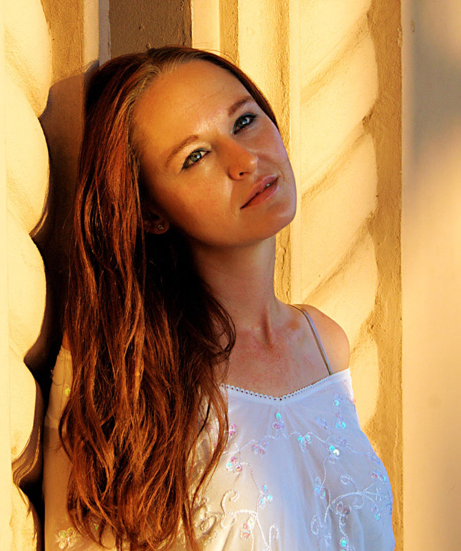 Female model photo shoot of Amy Dexter by Laveen Photo in St. Xavier Catholic Church- Phoenix, Az