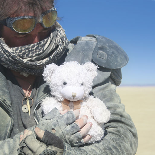 Female and Male model photo shoot of Kat Patina and Pie Bear in Burning Man