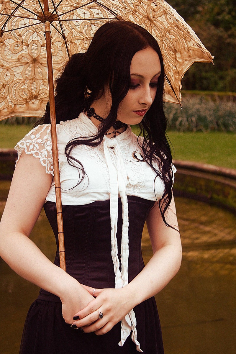 Female model photo shoot of Weeping Willow in Culzean Castle, Ayrshire