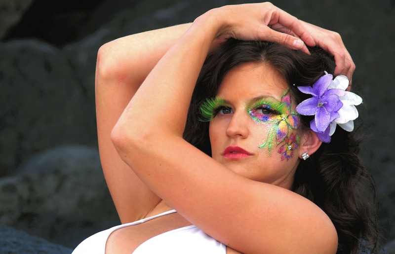 Female model photo shoot of Chrissy_Makeup and Crystal M King by Chase Studios in Keaau, HI. 