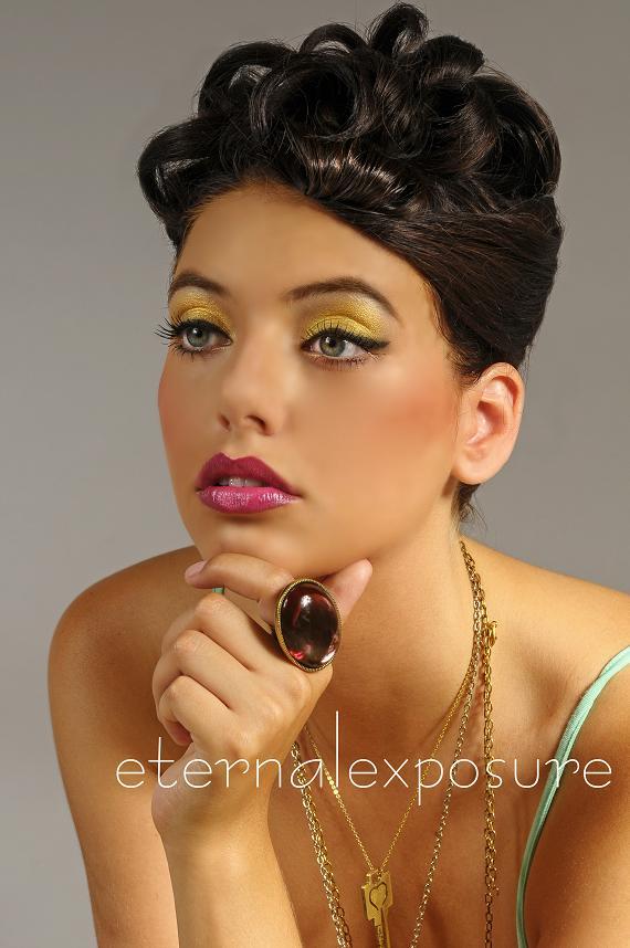 Female model photo shoot of Hello Doll Makeup by Malachi Banales, hair styled by CrystalRigby