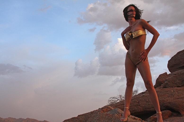 Female model photo shoot of gennifer rose by terminated user in Lake Mead, Las Vegas