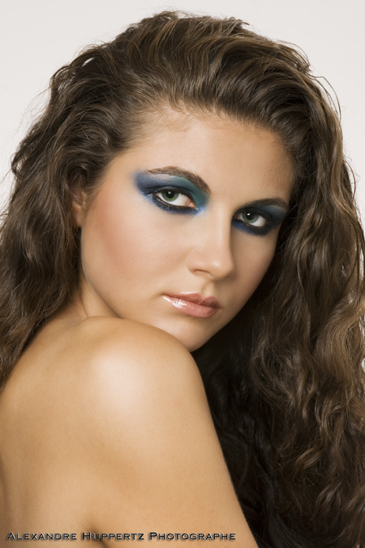 Female model photo shoot of Lora T by Alexandre Huppertz, makeup by Melanie St-Hilaire