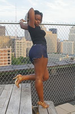 Female model photo shoot of Tye Anece in Downtown St. Louis, Mo