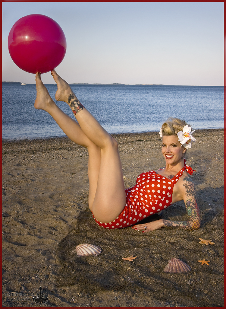 Female model photo shoot of shellsbells by Timothy J Steiner in Wollaston beach 