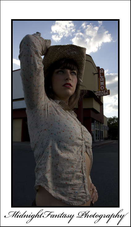 Female model photo shoot of Merry Katherine Roberts by MidnightFantasy in Alamo Drafthouse South Lamar