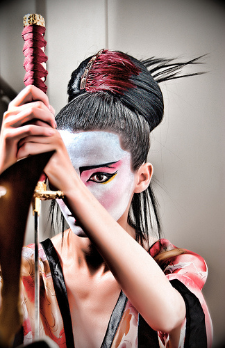 Female model photo shoot of Inna Morata by 666 Studio, makeup by Visage By Julie