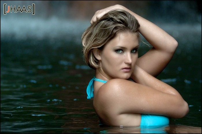 Female model photo shoot of Gwyn Pierce in waterfall