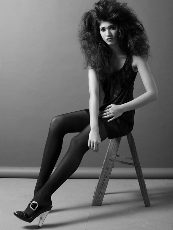Female model photo shoot of Funky Hair by Josue Pena in Los Angeles, makeup by Elisabet Mascorro