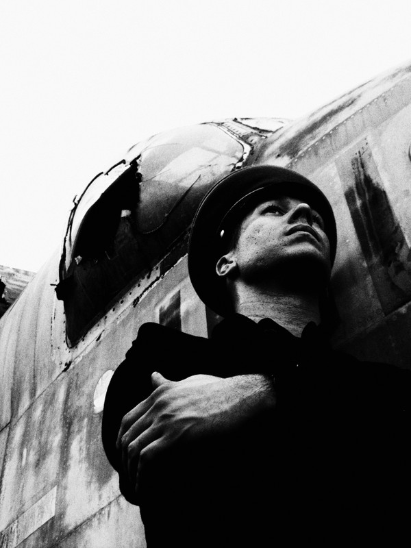 Male model photo shoot of The IDF in Aircraft graveyard