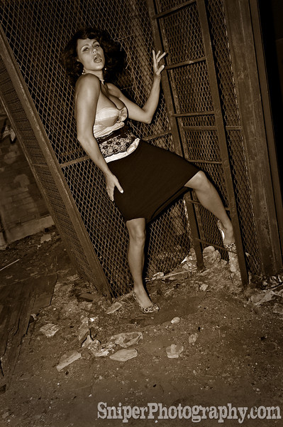 Female model photo shoot of Alisa Acosta in the place we got escorted out of.......=)