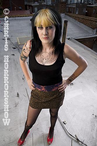 Female model photo shoot of Robin x Roadkill by Chris HorrorShow in Richmond, wardrobe styled by Leopard and Lace