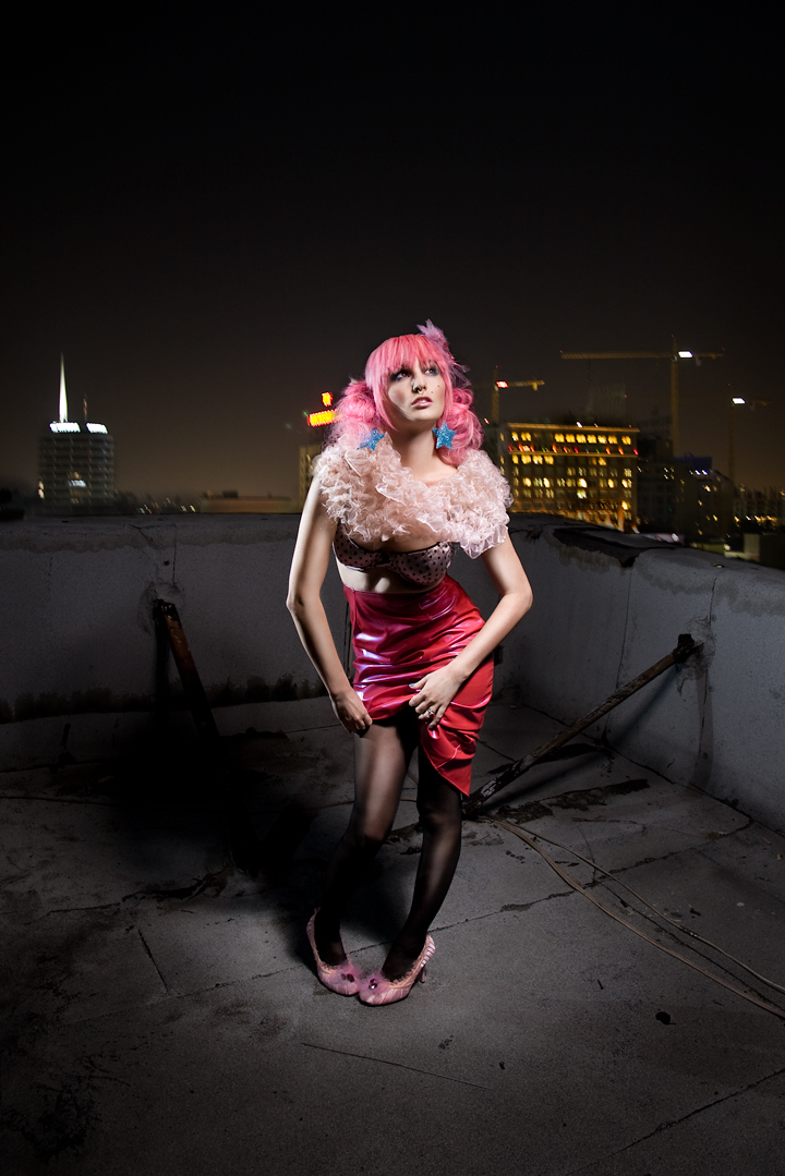 Female model photo shoot of Parrisa Misae and audrey kitching by _Adam in mike mead's rooftop 