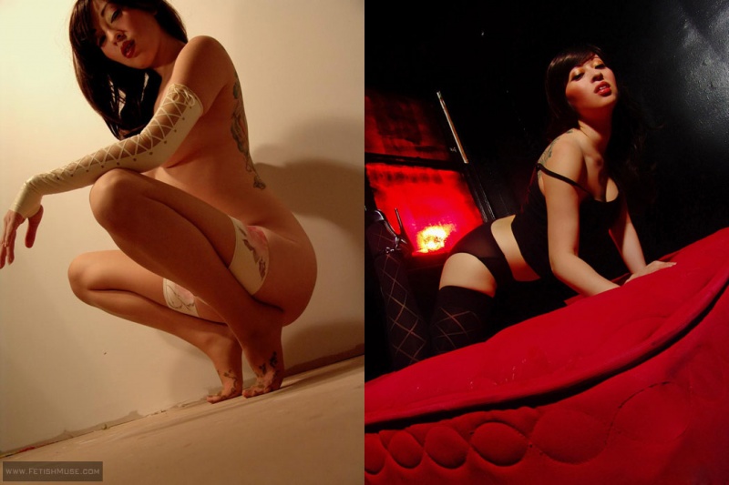Female model photo shoot of kumi by Erotique Digitale in los angeles, CA, makeup by Alex LaMarsh