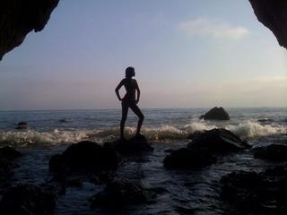 Female model photo shoot of Callie Brand in Malibu, CA at my secret location of spawning