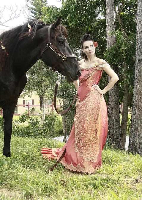 Female model photo shoot of TOXIC TRENDSETTER and Yulia Gulia in horse farm