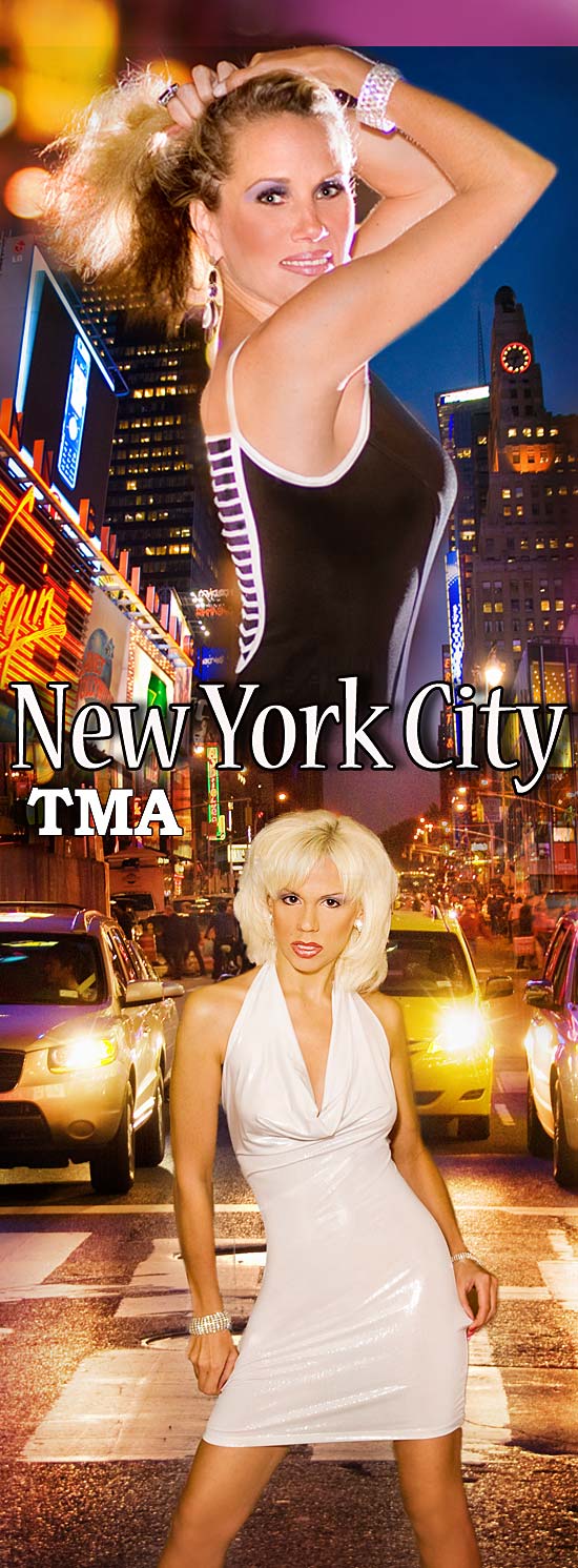 Male and Female model photo shoot of TMA Photo and Training, Glamour Jessica and Alison E in Times Square NYC - 9PM  - Broadway