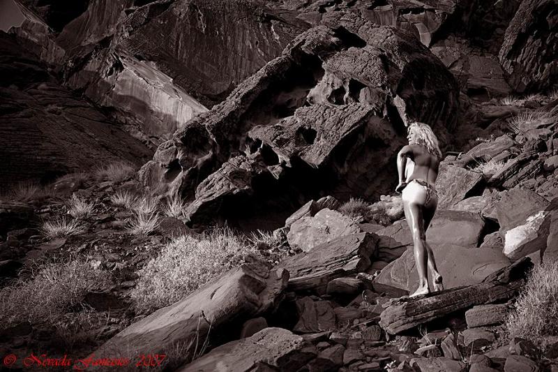 Female model photo shoot of Nanii by Nevada Fantasies in Redstone, NV