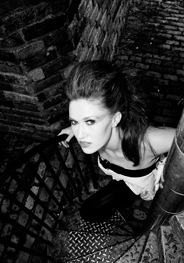 Female model photo shoot of B-ROX in Glasgow, makeup by B-ROX