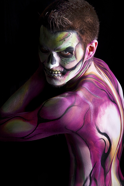 Male model photo shoot of JeffreyCastleberry, body painted by Donna Hofstee