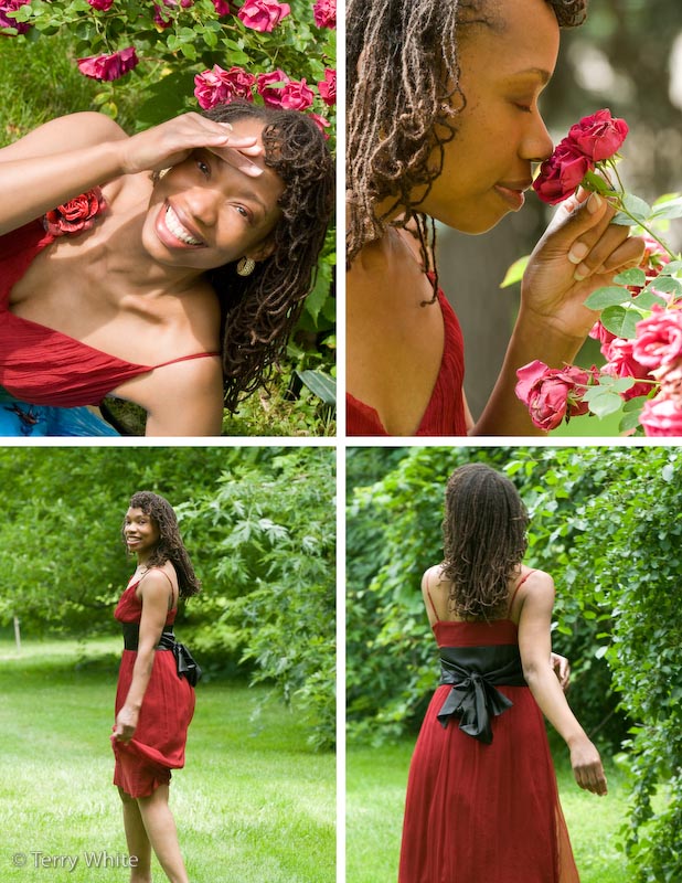 Female model photo shoot of ModelDeana by TW Studios in My Rose garden