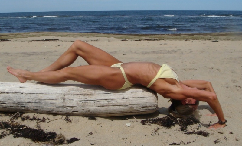 Female model photo shoot of lean body in Cape Code, MA