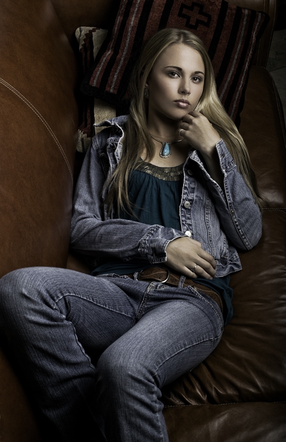 Female model photo shoot of Britte by Joel Grimes, makeup by War Paint