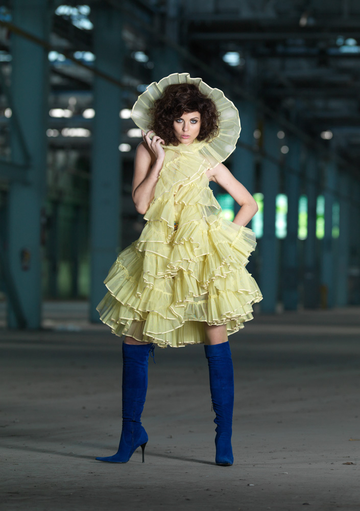 Male and Female model photo shoot of Derek Cooper and Vlada V in Some Funky Warehouse, wardrobe styled by Alanna Styling, makeup by Molly Adey
