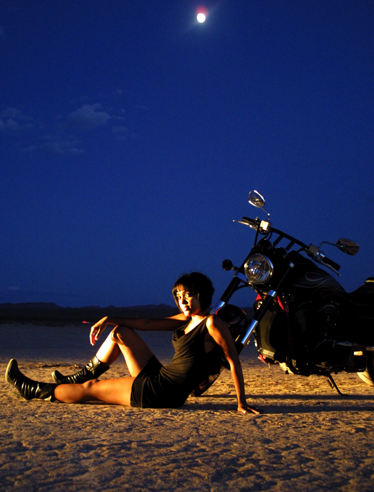 Male and Female model photo shoot of bryan houghton and Delyce  in las vegas dry lake 