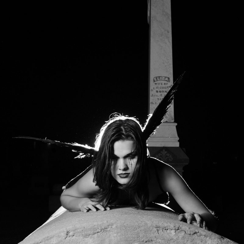 Female model photo shoot of Stephanie Yamilet in Cemetery 
