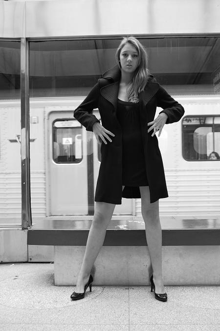 Female model photo shoot of Juliaa B by NipponKogakuEye in yorkdale subway