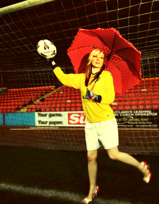 Female model photo shoot of LHughesphotography in Partick Thistle Park, Firhill, Glasgow