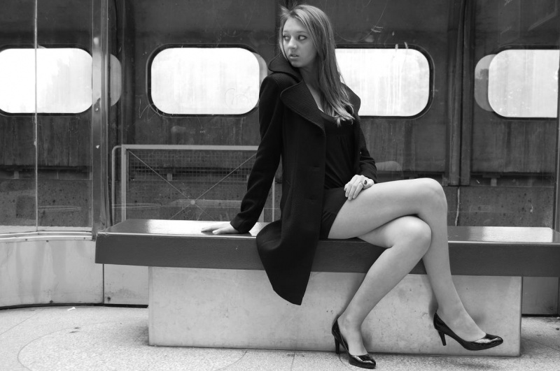 Female model photo shoot of Juliaa B by NipponKogakuEye in subway
