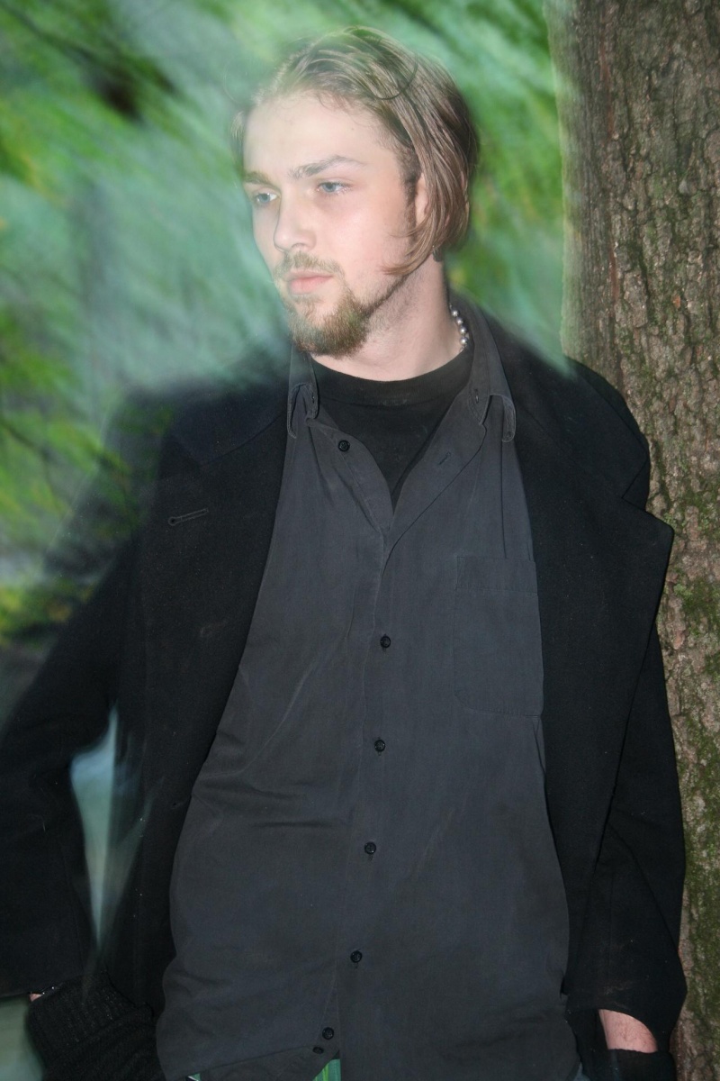 Male model photo shoot of juiceboxxx in woods