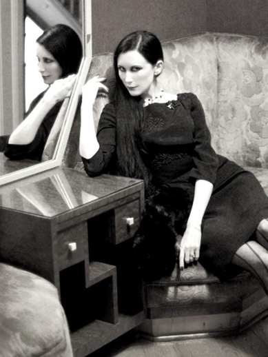 Female model photo shoot of Halah Garnet Obsidian