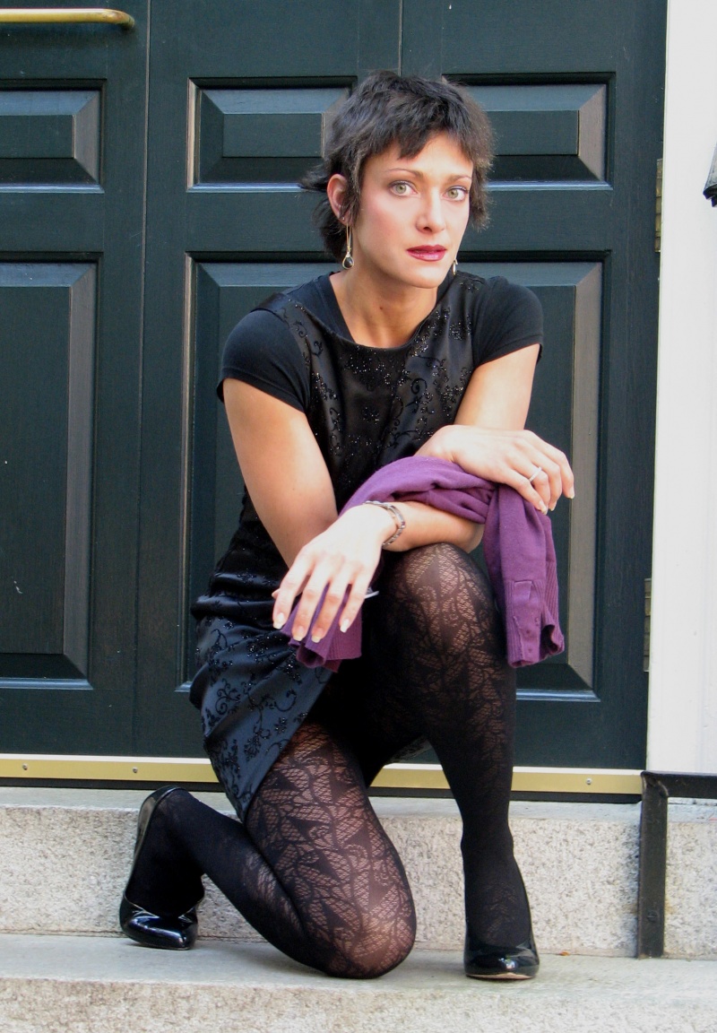 Female model photo shoot of Anna Barly in Harvard Square MA