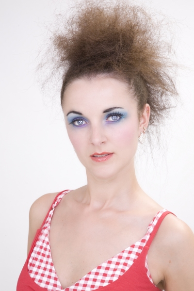 Female model photo shoot of SxJ by Paul HappyJack Simmons in Studio, hair styled by Ruth Dee, makeup by Nikki H Simpson