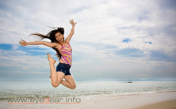 Female model photo shoot of Sandra Y in beach,Penang