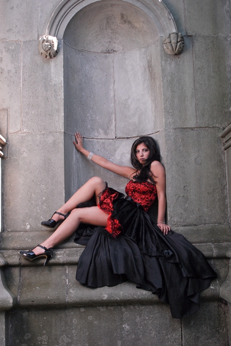 Female model photo shoot of Parshin by Silvershadows, clothing designed by Erica Smith-