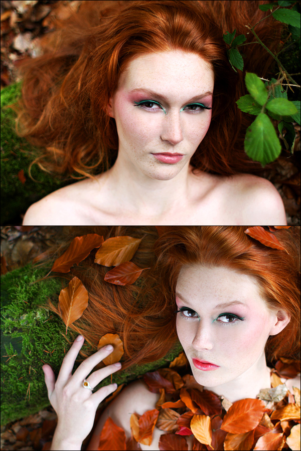 Male model photo shoot of Hendrik Siemens in the woods near my studio ;), makeup by STA-Visage