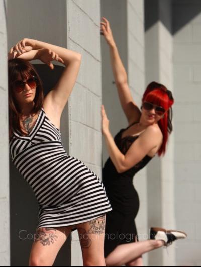 Female model photo shoot of Taylor Torture and Julianne Demento by Koala in Philly