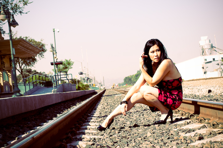 Female model photo shoot of Jessica Liz Fajardo and -MC- in Downtown Pomona Train Station