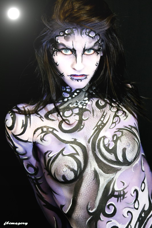 Female model photo shoot of Melissa Mae by fbimagery, makeup by Sean Avram bodypainter