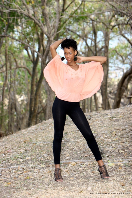 Female model photo shoot of Bashana in Hill top, Pigeon Island - St. Lucia