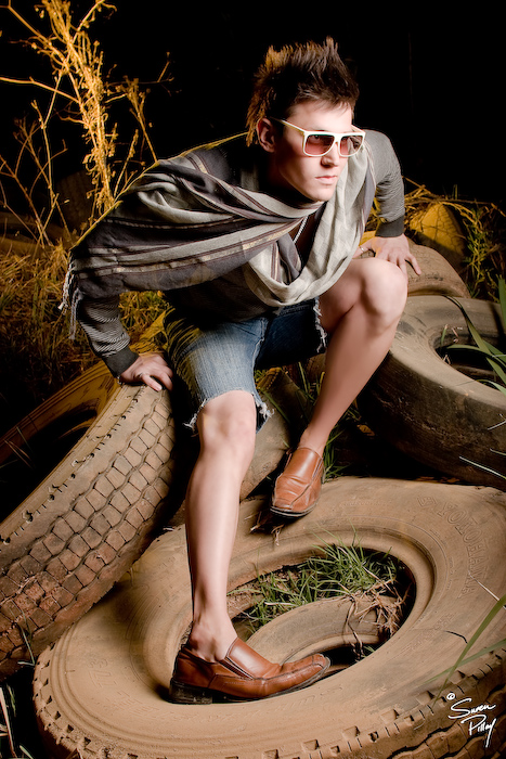 Male model photo shoot of slick wick in in the tyres