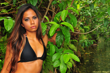 Female model photo shoot of cassandra silva in Kauai hawaii, makeup by Brandi Lee MUA