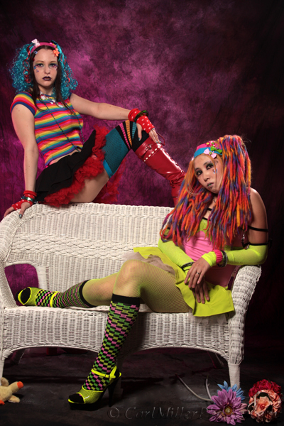 Male and Female model photo shoot of Carl Miller Photography, Amara Von Nacht and Onihime Miffy in Studio